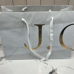 J Crew White and Gold Gift Shopping Bag